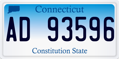 CT license plate AD93596