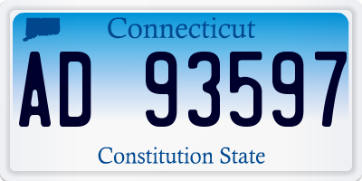 CT license plate AD93597