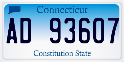 CT license plate AD93607