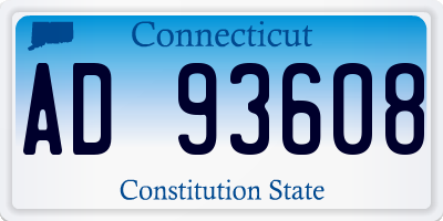 CT license plate AD93608