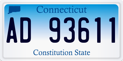 CT license plate AD93611