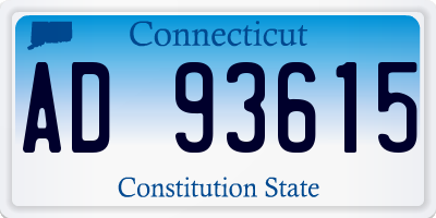 CT license plate AD93615