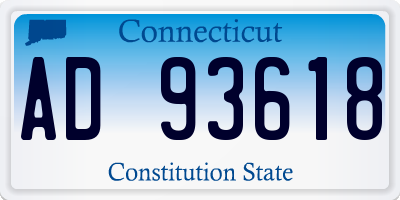 CT license plate AD93618