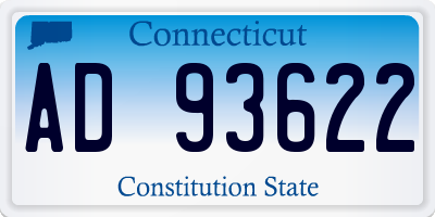 CT license plate AD93622