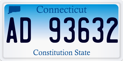 CT license plate AD93632