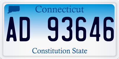 CT license plate AD93646