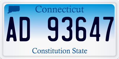 CT license plate AD93647