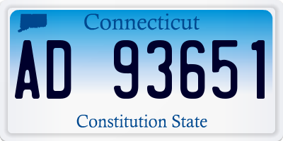 CT license plate AD93651