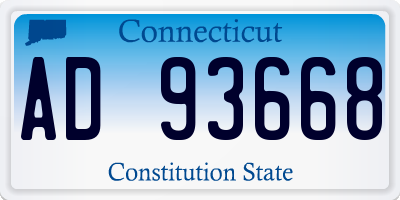 CT license plate AD93668