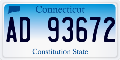 CT license plate AD93672