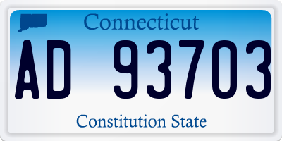 CT license plate AD93703