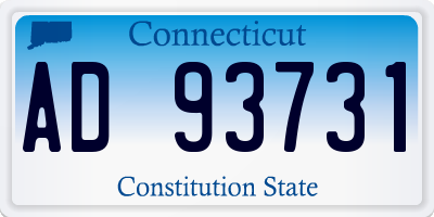 CT license plate AD93731