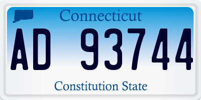 CT license plate AD93744