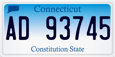 CT license plate AD93745