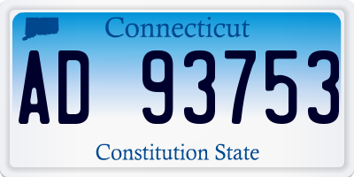 CT license plate AD93753