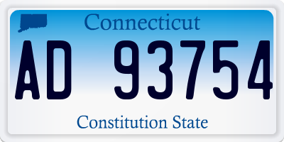 CT license plate AD93754