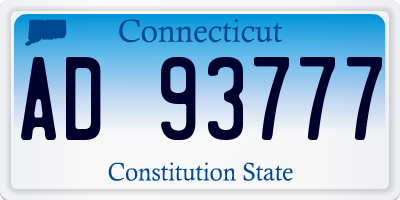 CT license plate AD93777
