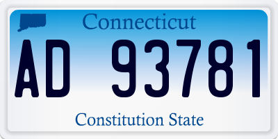 CT license plate AD93781
