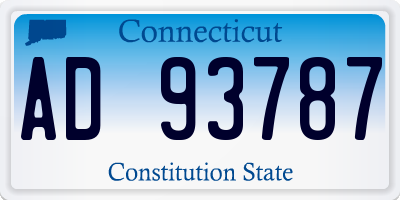 CT license plate AD93787