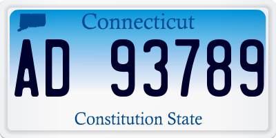 CT license plate AD93789