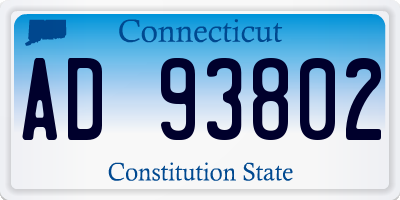 CT license plate AD93802