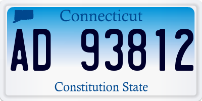 CT license plate AD93812