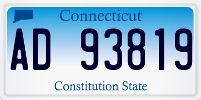CT license plate AD93819