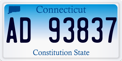 CT license plate AD93837