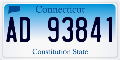 CT license plate AD93841