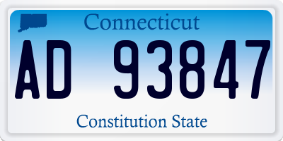 CT license plate AD93847