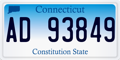 CT license plate AD93849
