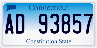 CT license plate AD93857