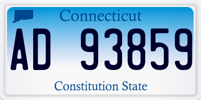 CT license plate AD93859
