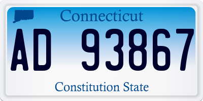 CT license plate AD93867