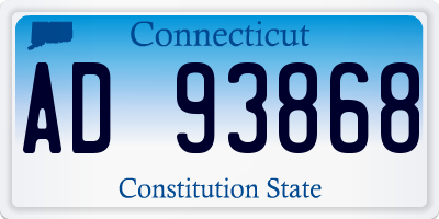 CT license plate AD93868