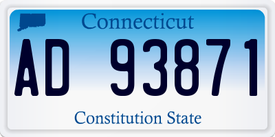 CT license plate AD93871