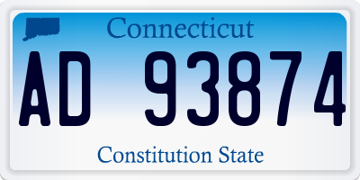 CT license plate AD93874