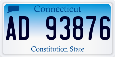 CT license plate AD93876