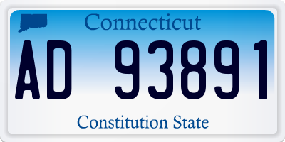 CT license plate AD93891