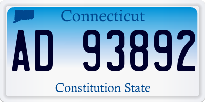 CT license plate AD93892