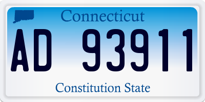CT license plate AD93911