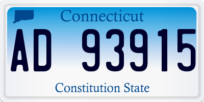 CT license plate AD93915