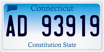 CT license plate AD93919