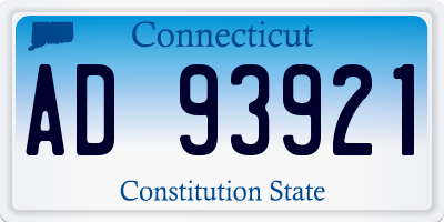 CT license plate AD93921