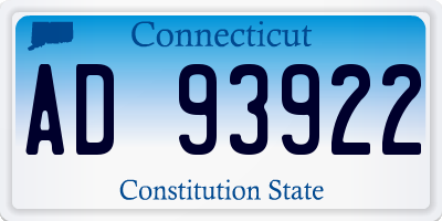 CT license plate AD93922