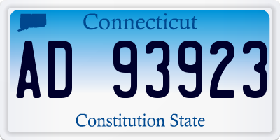 CT license plate AD93923