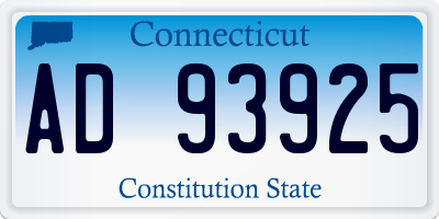 CT license plate AD93925