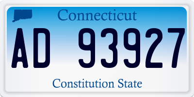 CT license plate AD93927