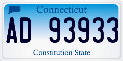 CT license plate AD93933