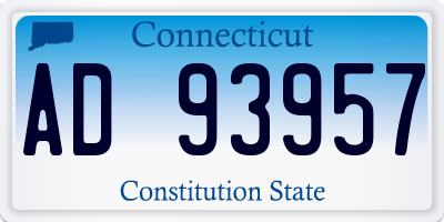 CT license plate AD93957